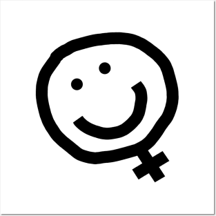 Black Line Minimal Feminism Female Smile Posters and Art